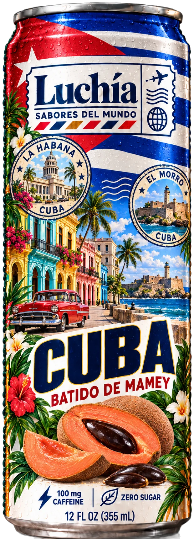 Luchía Cuba Batido de Mamey energy drink can