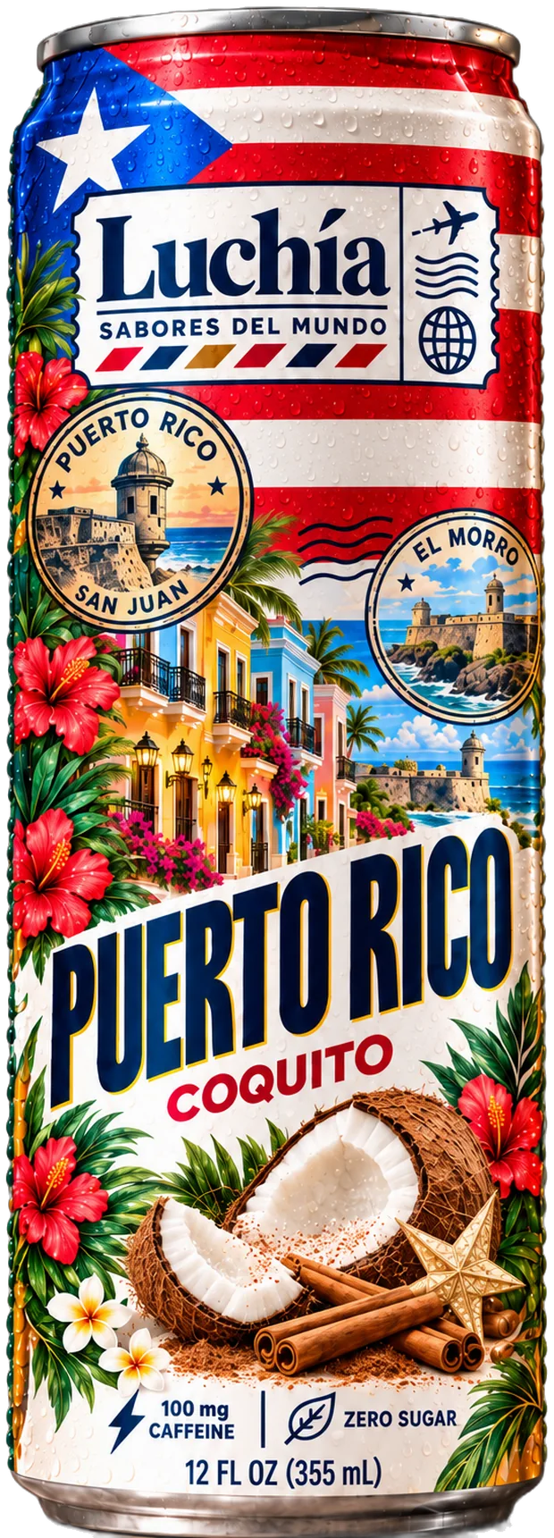 Luchía Puerto Rico Coquito energy drink can